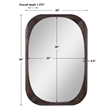 Uttermost Sheldon Mid-Century Rubberwood and MDF Mirror in Dark Walnut