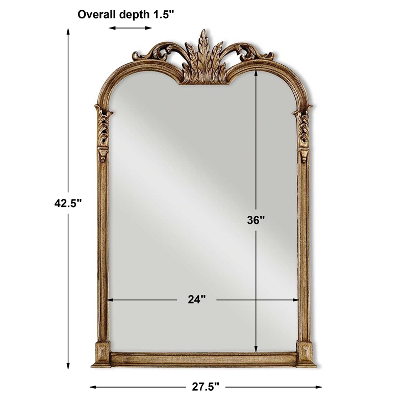 uttermost jacqueline traditional urethane vanity mirror in gold