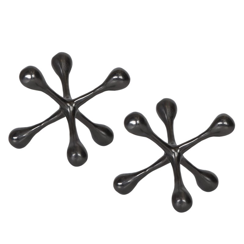 Uttermost Harlan Contemporary Aluminum Objects in Black Nickel/Gray (Set of 2)