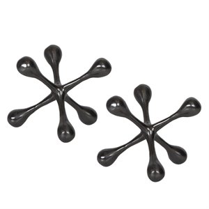 Uttermost Harlan Contemporary Aluminum Objects in Black Nickel/Gray (Set of 2)