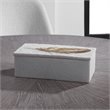 Uttermost Nephele Transitional Polyresin Stone Box in Aged White
