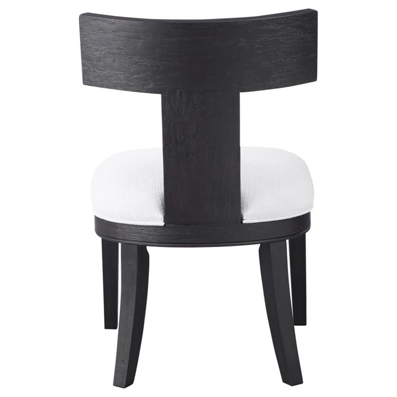 Uttermost Idris Modern Solid Wood and Fabric Armless Chair in Charcoal Black