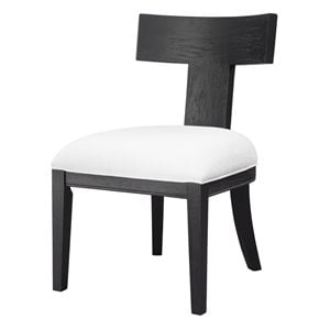 Uttermost Idris Modern Solid Wood and Fabric Armless Chair in Charcoal Black