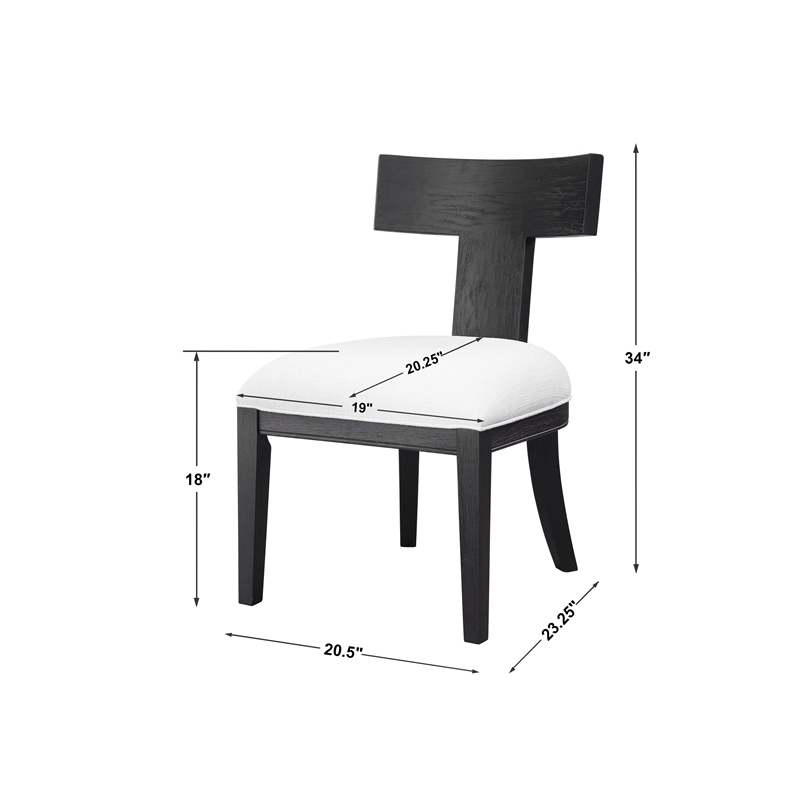 Uttermost Idris Modern Solid Wood and Fabric Armless Chair in Charcoal Black