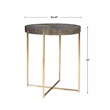 Uttermost Taja Round Stainless Steel and Wood Accent Table in Brushed Brass