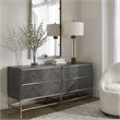Uttermost Armistead MDF Wood and Steel Drawer Chest in Dark Walnut