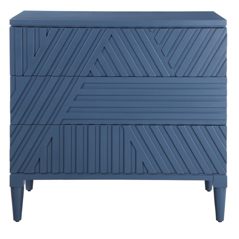 Uttermost Colby Modern MDF Wood Drawer Chest in Deep Sea Blue