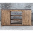 Uttermost Primalia MDF Wood Barn Door Media Console in Antique Honey