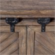 Uttermost Primalia MDF Wood Barn Door Media Console in Antique Honey