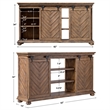 Uttermost Primalia MDF Wood Barn Door Media Console in Antique Honey