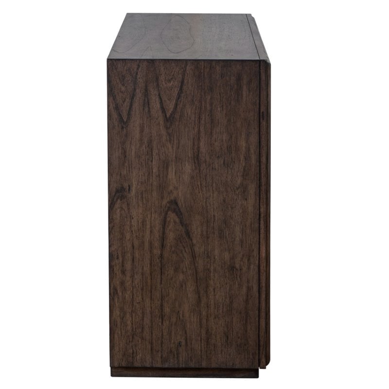 Uttermost Mindra Transitional Solid Wood Drawer Chest in Deep Walnut