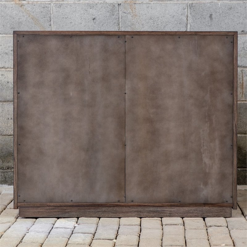 Uttermost Mindra Transitional Solid Wood Drawer Chest in Deep Walnut