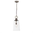 Uttermost Rosston 1-Light Steel and Glass Mini Pendant in Antique Brass/Brown
