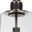 Uttermost Rosston 1-Light Steel and Glass Mini Pendant in Antique Brass/Brown