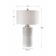 Uttermost Georgios Iron Ceramic and Linen Cylinder Table Lamp in Aged White