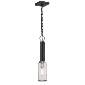 Uttermost Jarsdel 1 Light Industrial Mini Pendant in Sanded Black