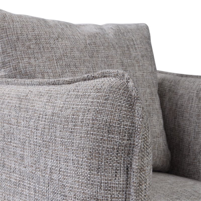 Uttermost Corben Contemporary Wood and Fabric Swivel Chair in Weathered Gray