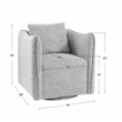Uttermost Corben Contemporary Wood and Fabric Swivel Chair in Weathered Gray