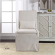Uttermost Coley Coastal Wood and Fabric Armless Chair in Off White