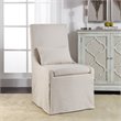 Uttermost Coley Coastal Wood and Fabric Armless Chair in Off White