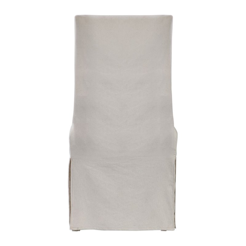 Uttermost Coley Coastal Wood and Fabric Armless Chair in Off White