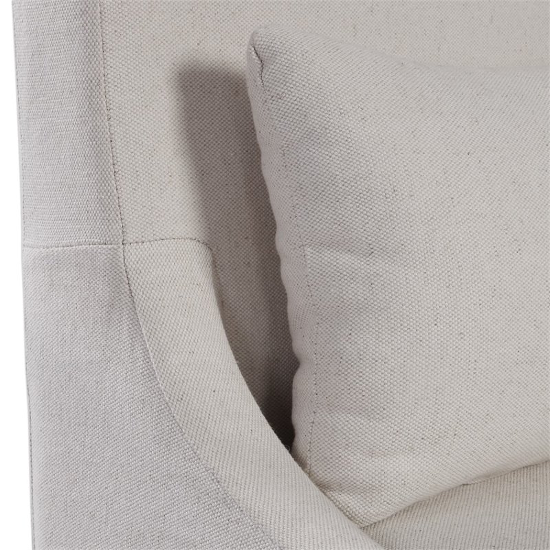 Uttermost Coley Coastal Wood and Fabric Armless Chair in Off White
