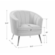 Uttermost Janie Mid-Century Fabric Wood and Iron Accent Chair in Tan/Nickel