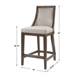 Uttermost Purcell Wood and Faux Leather Counter Stool in Cappuccino
