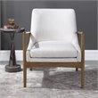 Uttermost Bev Farmhouse Wood and Fabric Accent Chair in White/Taupe