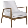 Uttermost Bev Farmhouse Wood and Fabric Accent Chair in White/Taupe