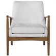 Uttermost Bev Farmhouse Wood and Fabric Accent Chair in White/Taupe