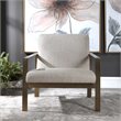 Uttermost Wills Wood Stainless Steel and Fabric Accent Chair in Antique Brass