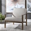 Uttermost Wills Wood Stainless Steel and Fabric Accent Chair in Antique Brass