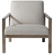 Uttermost Wills Wood Stainless Steel and Fabric Accent Chair in Antique Brass