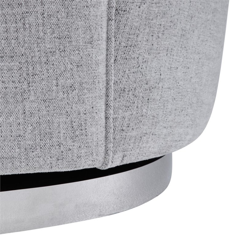 Uttermost Hobart Wood Stainless Steel and Fabric Swivel Chair in Polished Nickel