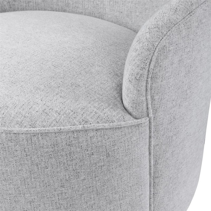 Uttermost Hobart Wood Stainless Steel and Fabric Swivel Chair in Polished Nickel