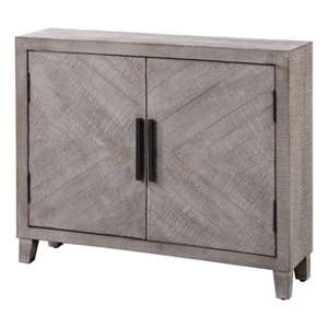 Uttermost Adalind Farmhouse 2-Door Wood Accent Cabinet in White Wash