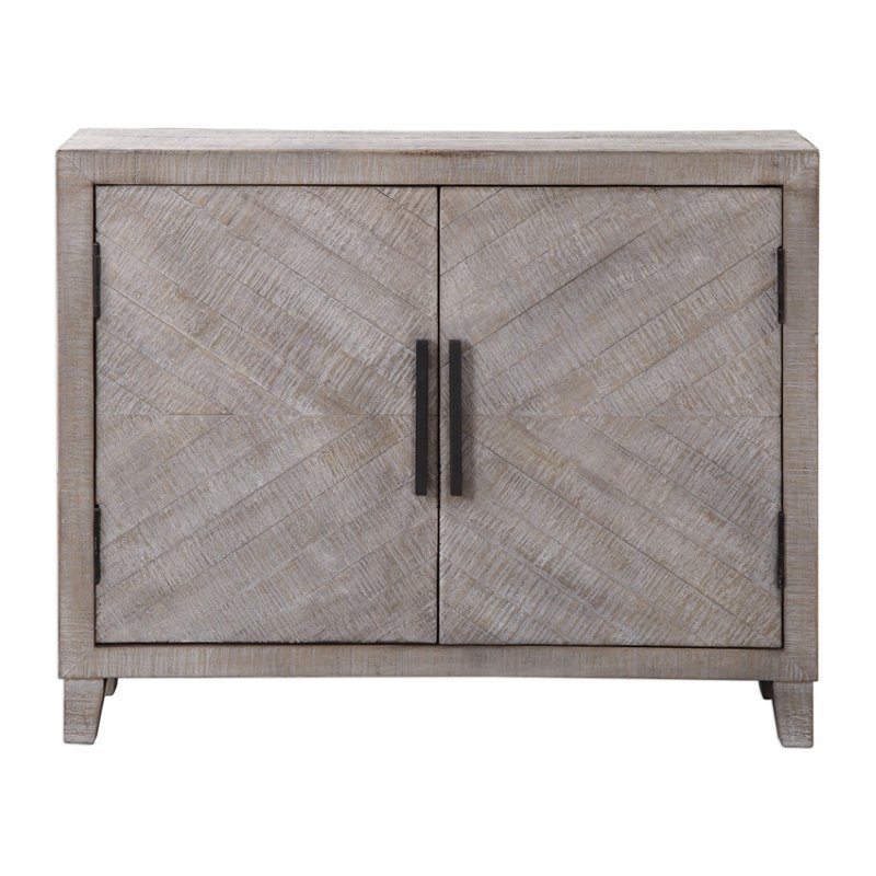 Uttermost Adalind Farmhouse 2-Door Wood Accent Cabinet in White Wash