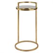 Uttermost Cailin Iron Glass and MDF Wood Accent Table in Gold Leaf