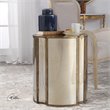 Uttermost Harlow MDF Wood Mirrored Accent Table in Antique Brass