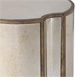 Uttermost Harlow MDF Wood Mirrored Accent Table in Antique Brass