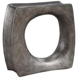 Uttermost Valira Contemporary Resin Accent Table in Antique Silver