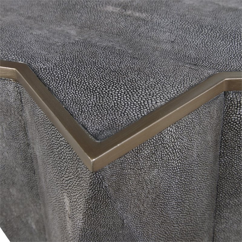 Uttermost Capella Polyurethane & MDF Accent Table in Charcoal Gray