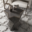 Uttermost Capella Polyurethane & MDF Accent Table in Charcoal Gray