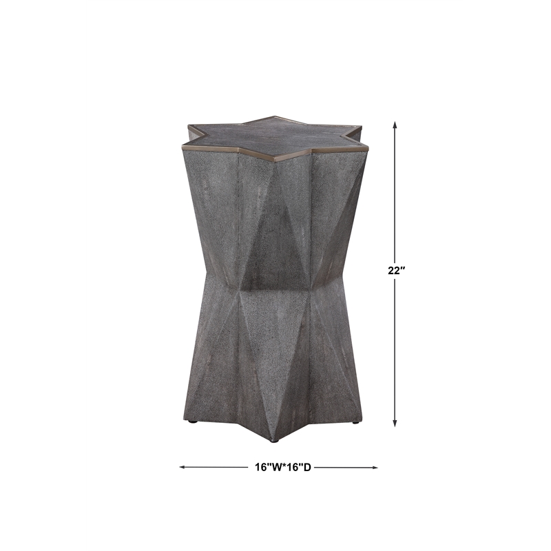Uttermost Capella Polyurethane & MDF Accent Table in Charcoal Gray