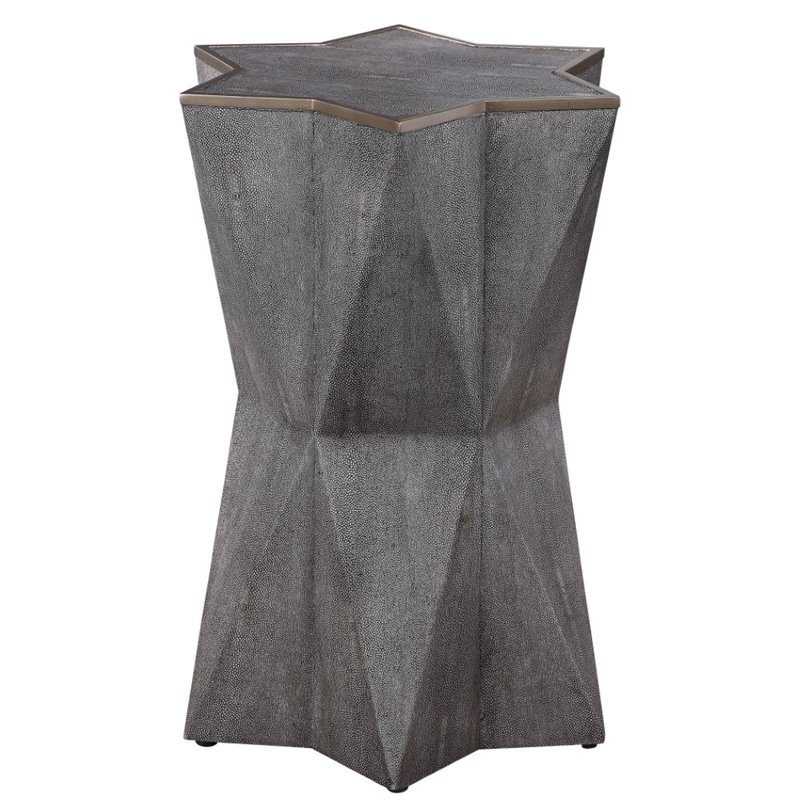 Uttermost Capella Polyurethane & MDF Accent Table in Charcoal Gray
