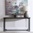 Uttermost Basuto Modern Iron Metal and Wood Console Table in Light Gray