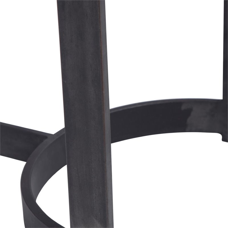 Uttermost Basuto Modern Iron Metal and Wood Console Table in Light Gray