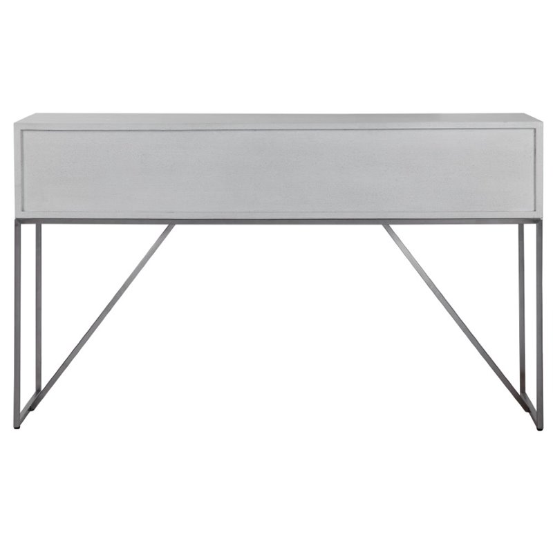Uttermost Abaya MDF and Stainless Steel Console Table in Soft White