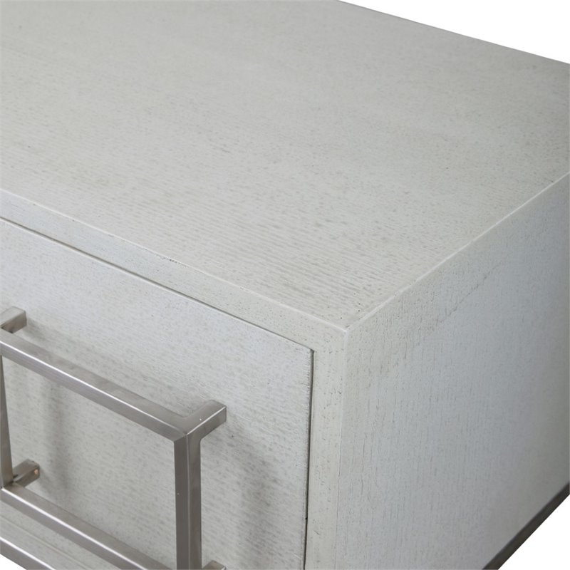 Uttermost Abaya MDF and Stainless Steel Console Table in Soft White